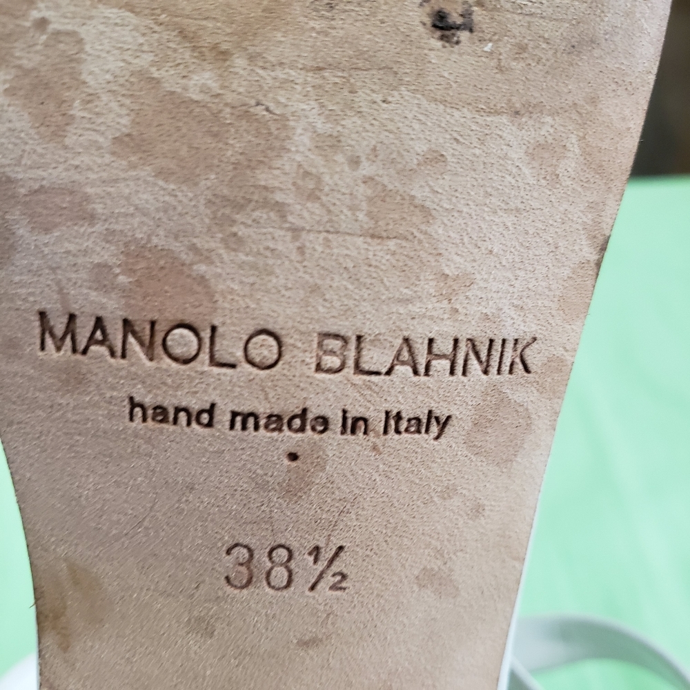 Manolo Blahnik sandals .silver an white Each 125 - Picture 15 of 16